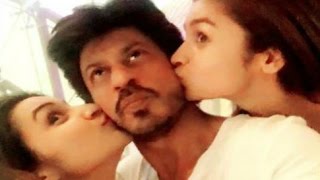 Alia Bhatt And Parineeti Chopra Caught Kissing Shahrukh Khan