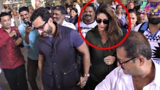 VIDEO Kareena Kapoor MOBBED With Saif Ali Khan At Mumbai International Airport