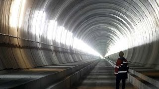 Designed in 1947 world's longest train tunnel opens today