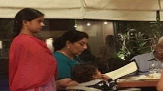 Ex-Congress minister dines while nanny waits standing