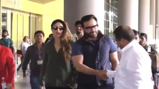 Saif Ali Khan & Kareena Kapoor Spotted At Mumbai Airport | London Trip