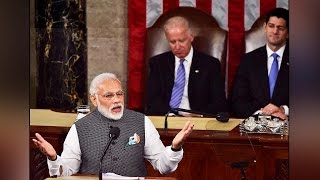 PM Modi jokes about harmony in US Congress, compares with Rajya Sabha | Oneindia News