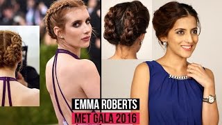 Boho Braided Updo - Emma Roberts | Met Gala 2016 | Celebrity Inspired Hair Tutorial