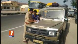 RTA Officials Inspects Private Travels Buses In Hyderabad - iNews