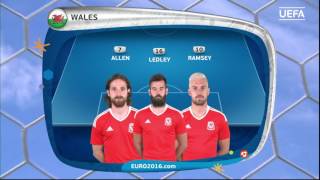 Wales lineup v England: UEFA EURO 2016