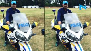Dhoni takes Zimbabwe Police Kawasaki bikes for a ride