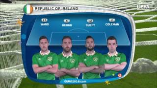 Republic of Ireland line-up v Italy: UEFA EURO 2016