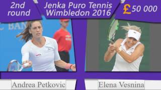 Andrea Petkovic vs Elena Vesnina Wimbledon 2016 Second Round