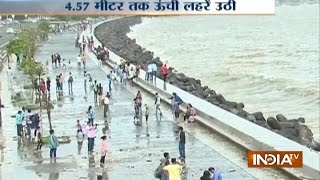 Mumbai's high tide reached nearly 4.57 meters waves