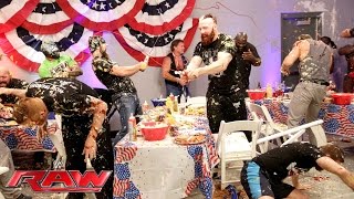 A food fight erupts during WWE's pre-Raw Fourth of July barbecue: Raw, July 4, 2016