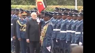 PM Modi at Ceremonial Welcome in State House, Kenya PMO India African Countries Visit