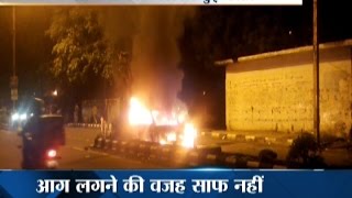 Moving Car Catches Fire at Mayur Vihar in Delhi