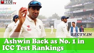 Ashwin Back as No  1 in ICC Test Rankings