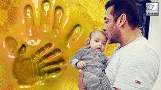 Salman Khan's SPECIAL GIFT To Ahil  Golden Hand Prints