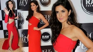 Katrina Kaif $exy In Red Gown At Vogue Beauty Awards 2016