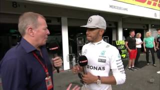2016 Germany - Post-Race: Lewis Hamilton talking to Martin Brundle