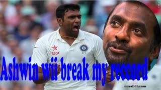 "ashwin will break my reccord" muralidharan india vs west indies 2016 1st test day 3