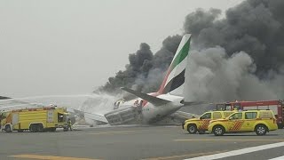 Emirates Airline flight crash lands at Dubai International Airport