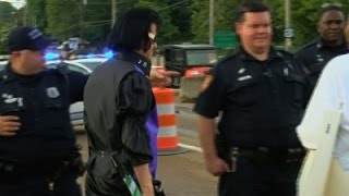 Raw: Protest Near Graceland as Elvis Week Starts
