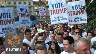 Biden greeted in Serbia by radicals chanting "Trump"