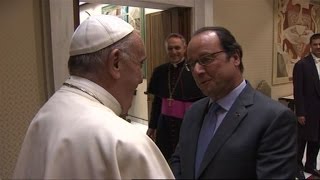 Pope meets French President after priest murder
