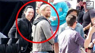 Thor Ragnarok On Set Footage - Chris Hemsworth, Tom Hiddleston