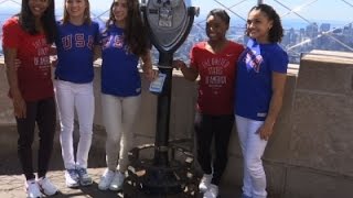 Champion Gymnasts Visit Empire State Building