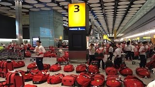 Chaos at Heathrow airport as British athletes baffled by identical bags