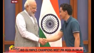 Rio Olympics winners meet PM Modi in New Delhi