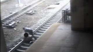 Raw: Hero NJ Transit Cop Saves Man from Tracks