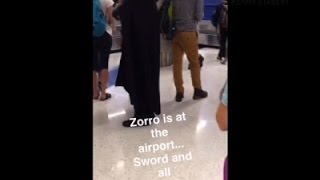 Masked 'Zoro' Detained During LAX Stampede