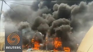 Fire tears through refugee camp in Iraq