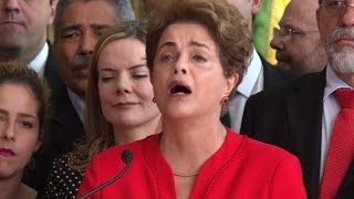 Rousseff reacts to her impeachment after Senate vote