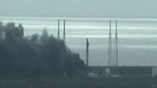 Raw: Smoke Billows after Space X Rocket Explodes