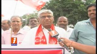 Workers Holds Bharat Bandh in Nalgonda Dist iNews