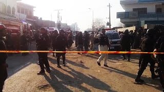 Exclusive Visuals - Two Bomb Blasts at PAKISTAN Mardan - 6 Killed, 40 Injured in District Courts