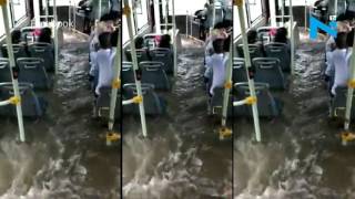 What happens when a DTC bus rides through flooded area