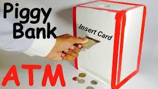 How to Make Piggy Bank ATM Machine at Home - DIY Craft for Kids