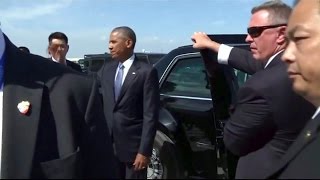 President Obama. G20.  "incident" at the airport HANGZHOU, China. Arrival.