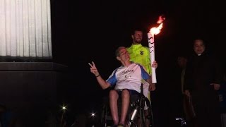 Paralympic torch visits Christ the Redeemer