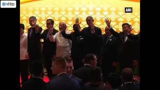 World Leaders Pose For Group Photograph At East Asia Summit