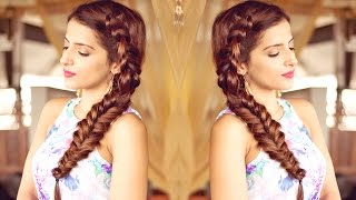 Hairstyle For Medium To Long Hair for Prom, Party | Indian Hairstyles Side Dutch Braid Hairstyle
