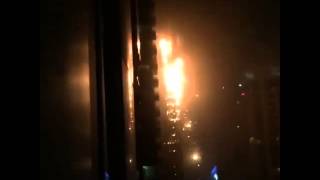 Breaking News: Dubai's skyscraper Torch Tower partially on fire (Vid 2)