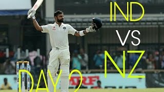 India vs Newzealand 3rd Test Day 2 Highlights - Virat Kohli 200