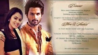 Shahid Kapoor's Wedding card: Inside out !