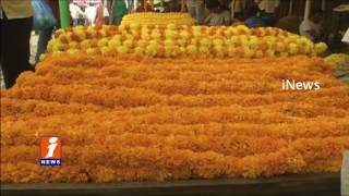 Huge Demands for Flowers on Diwali - Hyderabad - iNews