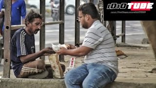 Asking Strangers For Food VS Asking Homeless For Food (Social Experiment) - iDiOTUBE