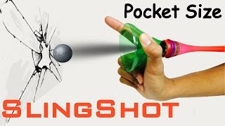 How To Make Pocket Size SLINGSHOT at home POWERFUL