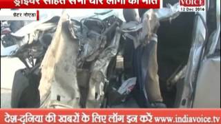 four people dies in greater noida in road accident