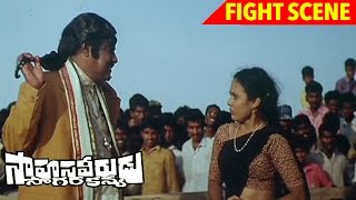 Venkatesh Attacks Srihari - Shilpa Shetty Comedy Scene - Sahasa Veerudu Sagara Kanya